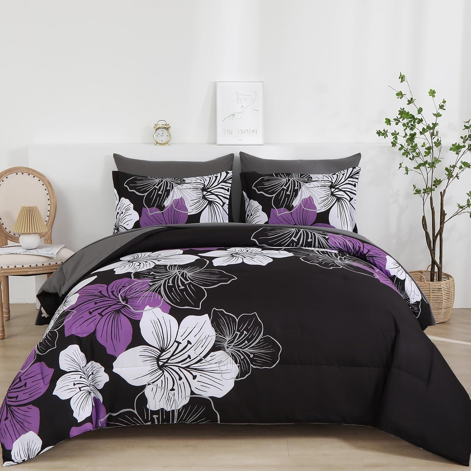 Blue Floral Comforter Set Queen