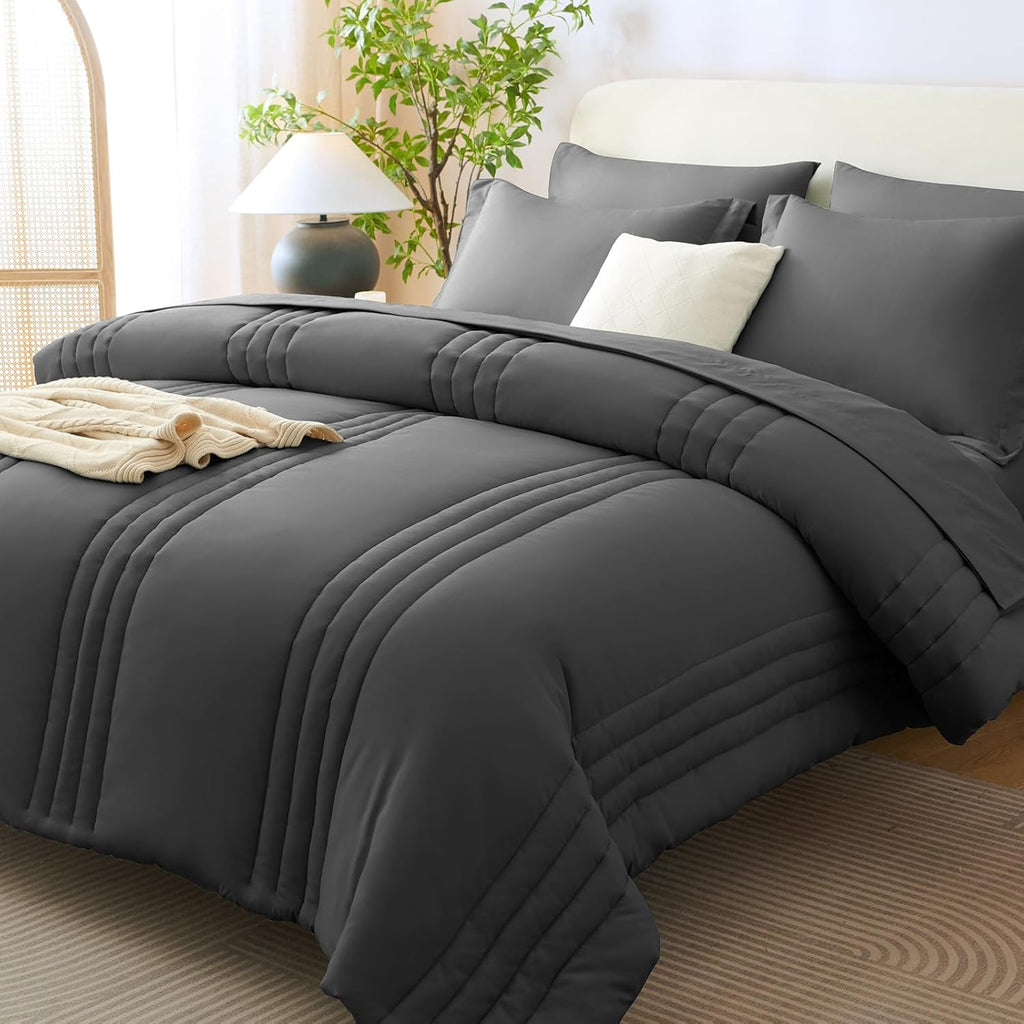 Beige Queen Comforter Set 7 Piece