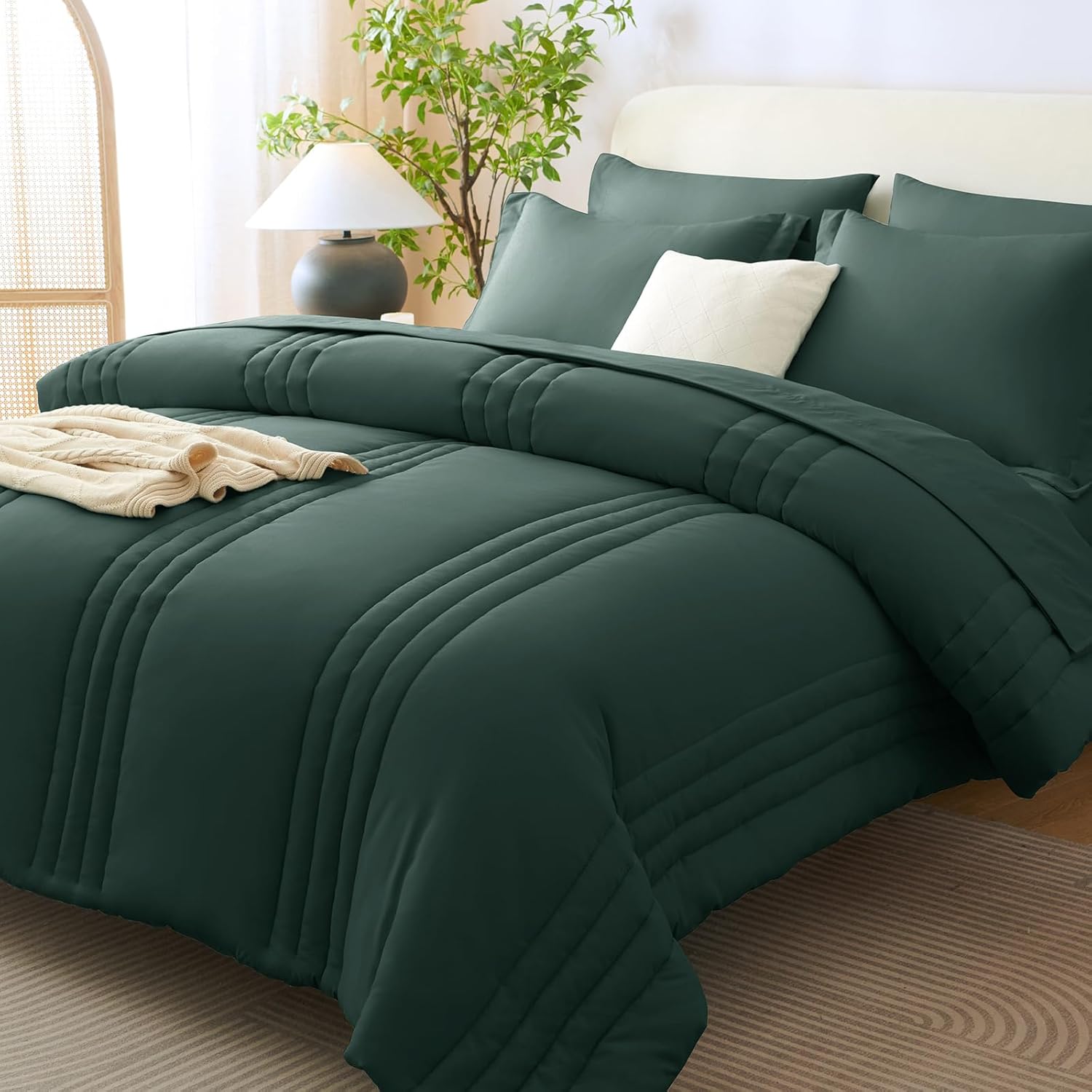 Beige Queen Comforter Set 7 Piece