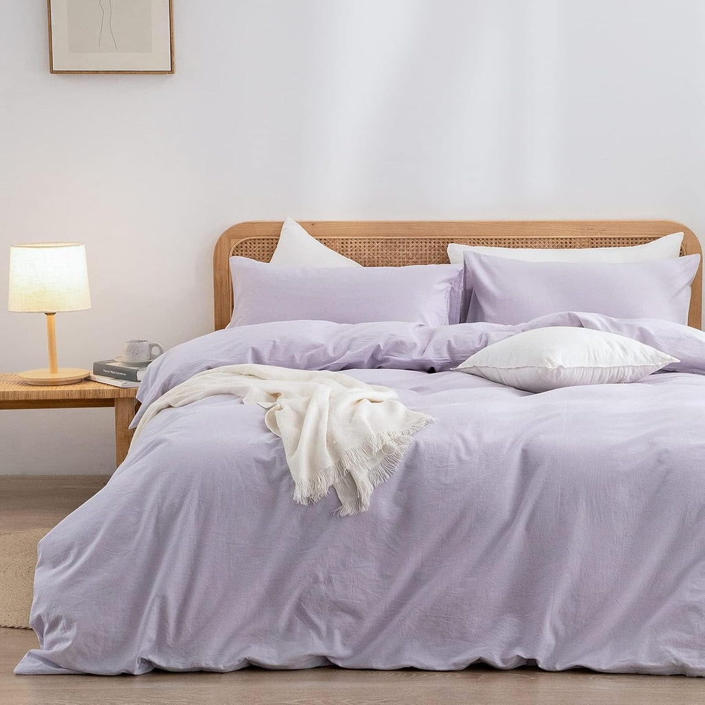 Cornflower Blue Cotton Duvet Cover Set