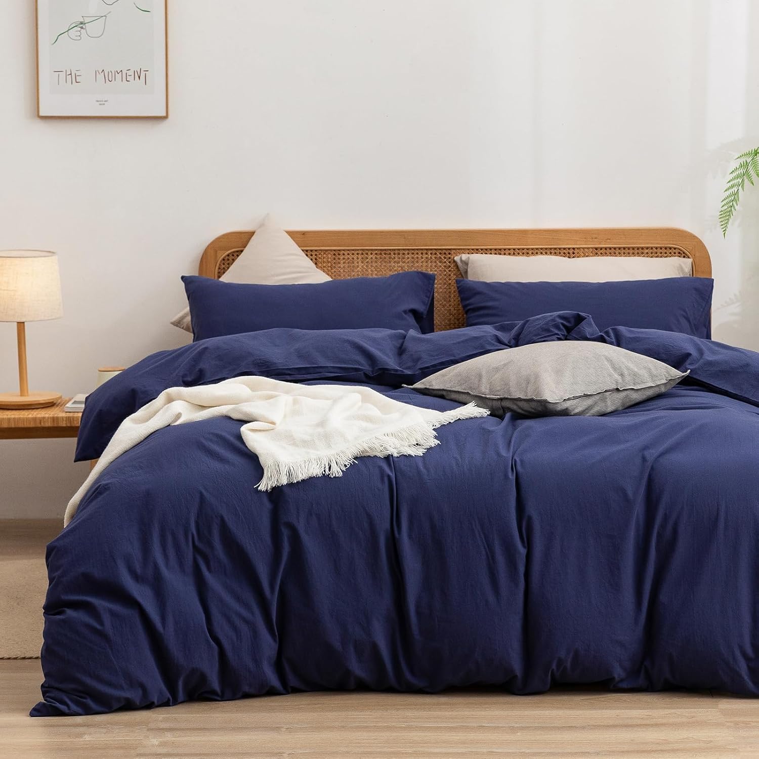Cornflower Blue Cotton Duvet Cover Set
