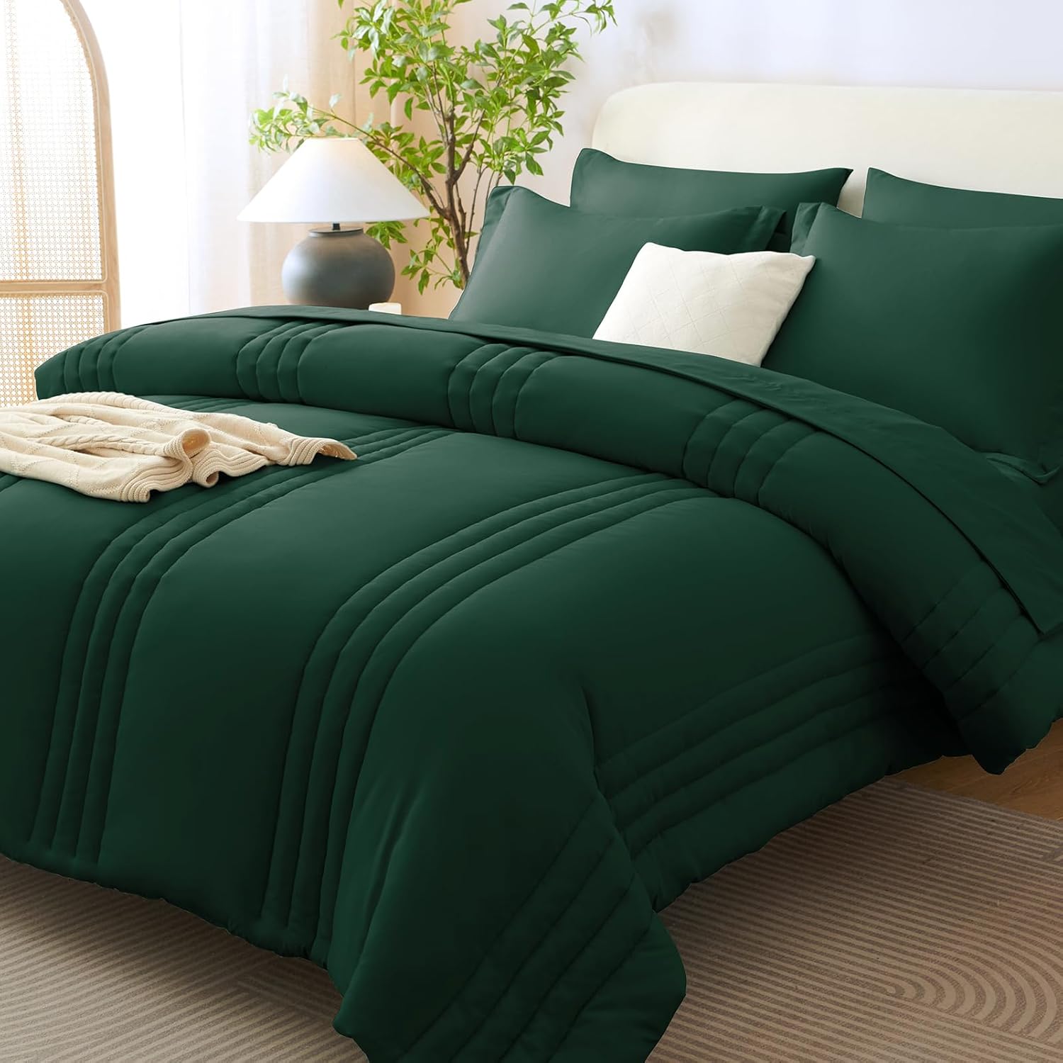 Beige Queen Comforter Set 7 Piece