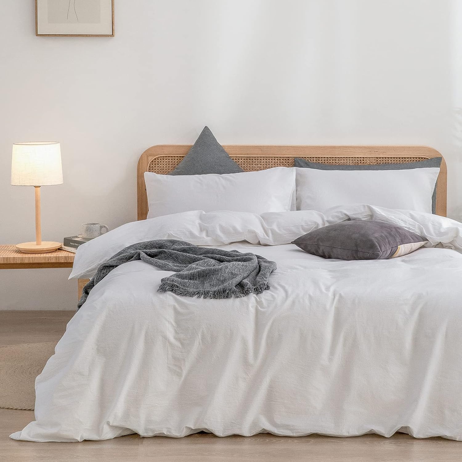 Cornflower Blue Cotton Duvet Cover Set