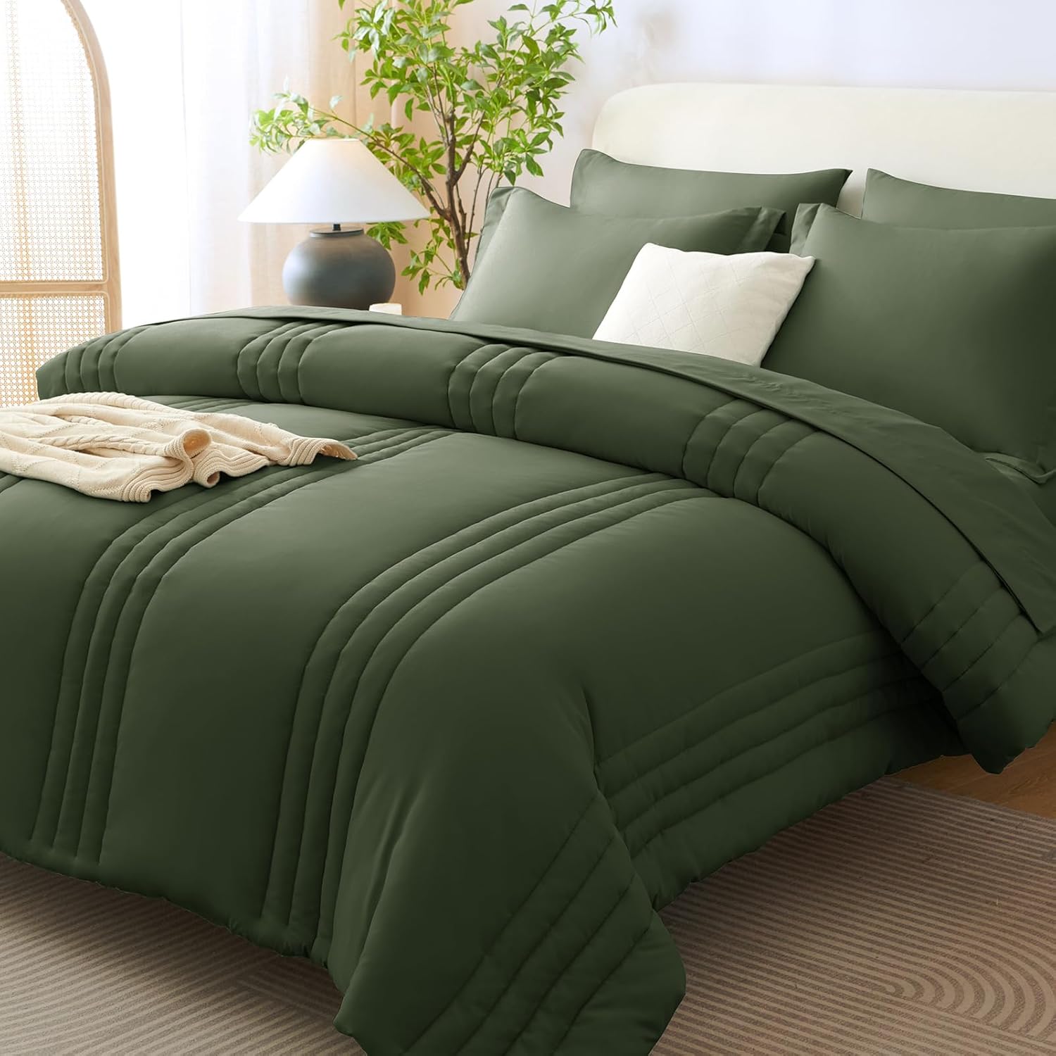 Beige Queen Comforter Set 7 Piece