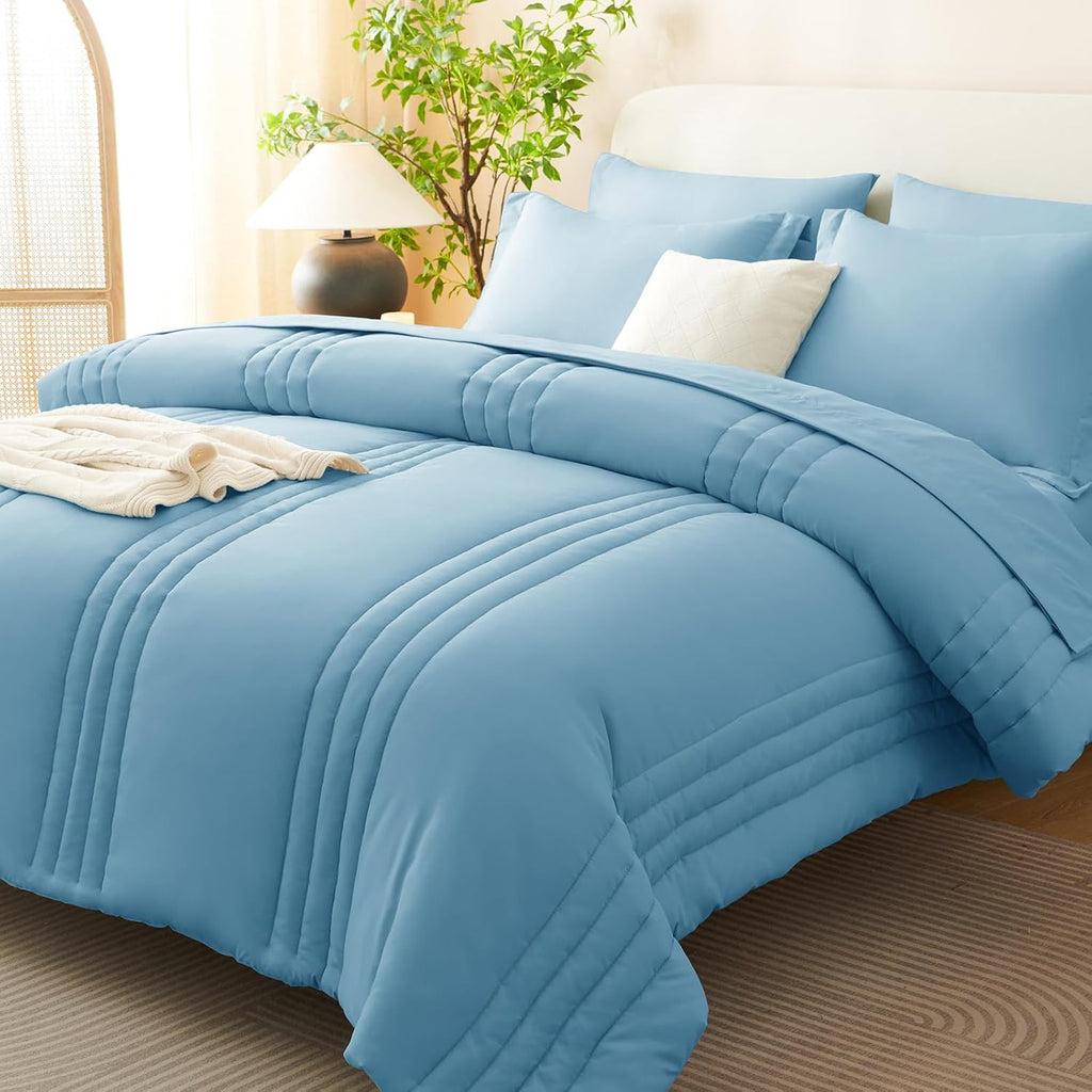 Beige Queen Comforter Set 7 Piece
