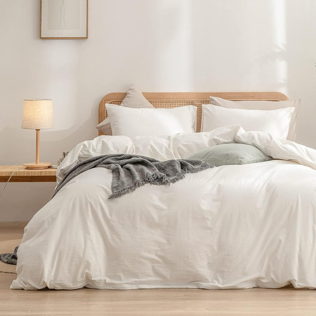 Cornflower Blue Cotton Duvet Cover Set