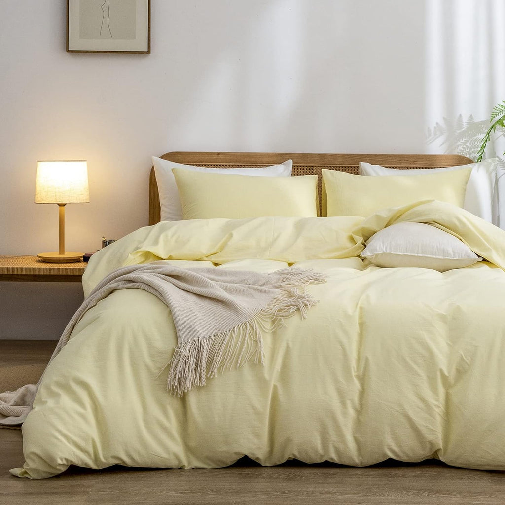 Cornflower Blue Cotton Duvet Cover Set