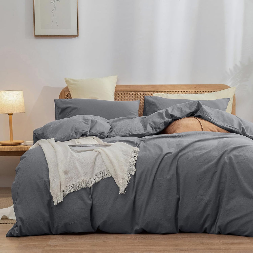 Cornflower Blue Cotton Duvet Cover Set