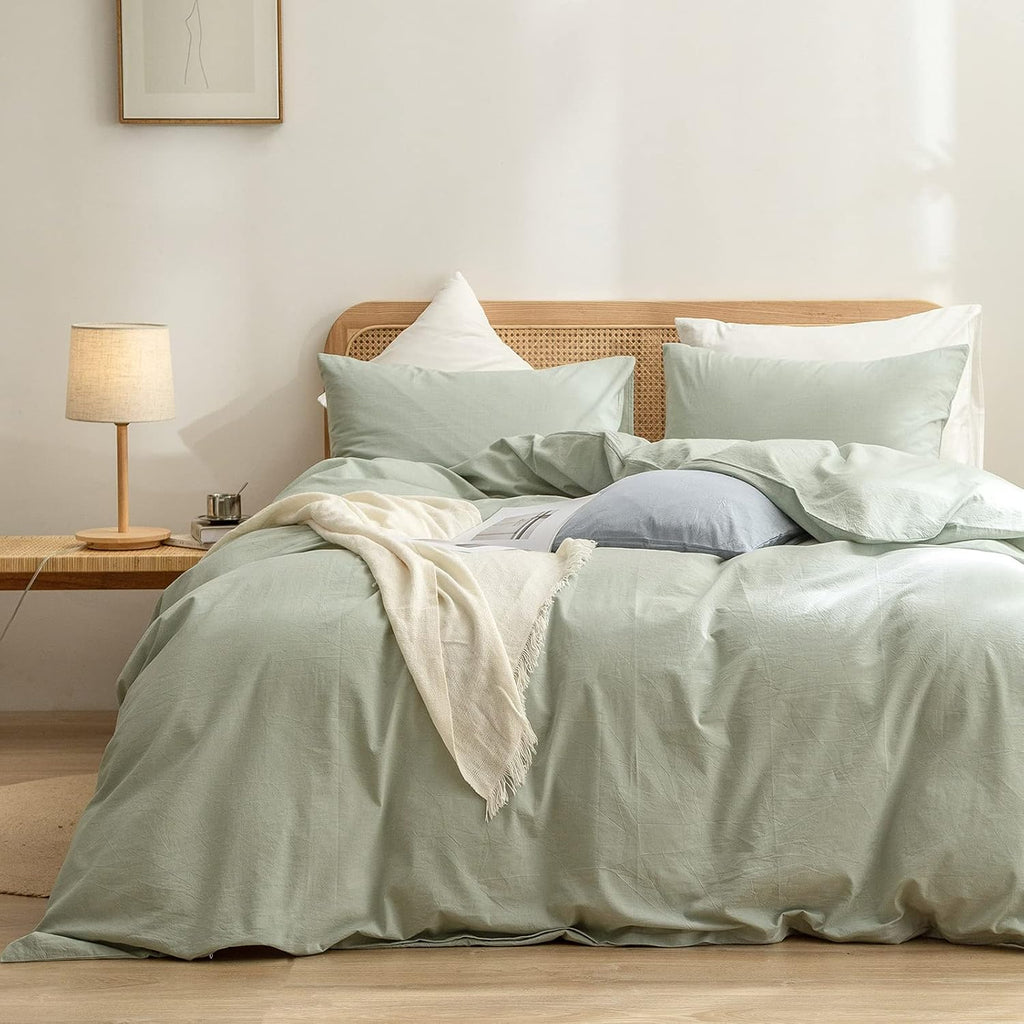 Cornflower Blue Cotton Duvet Cover Set