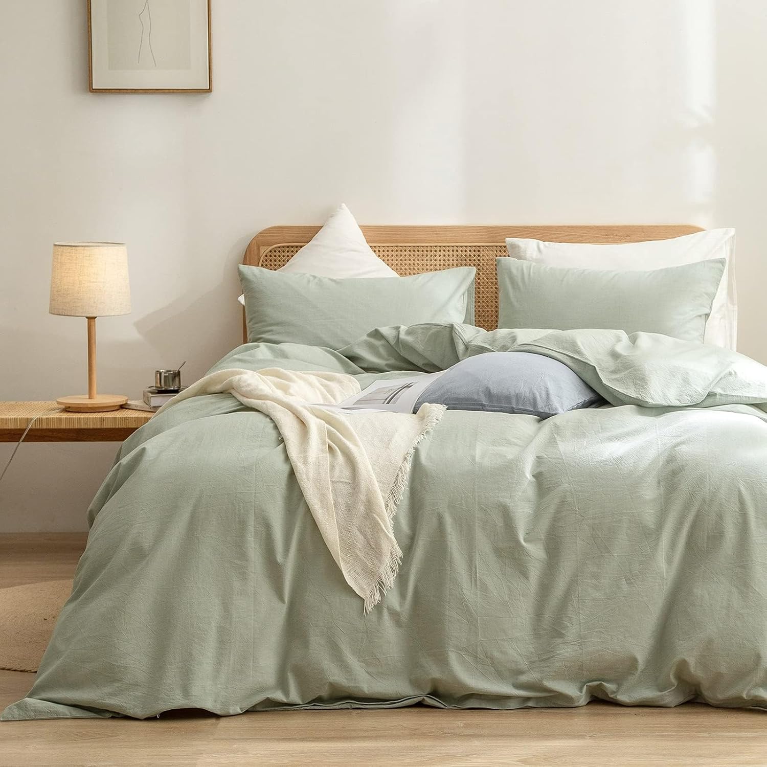 Cornflower Blue Cotton Duvet Cover Set