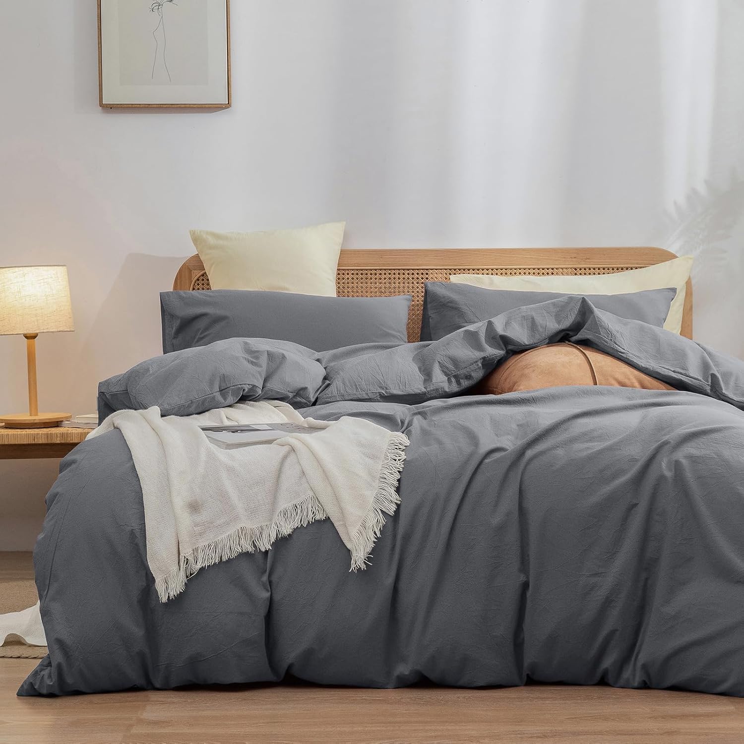 Cornflower Blue Cotton Duvet Cover Set