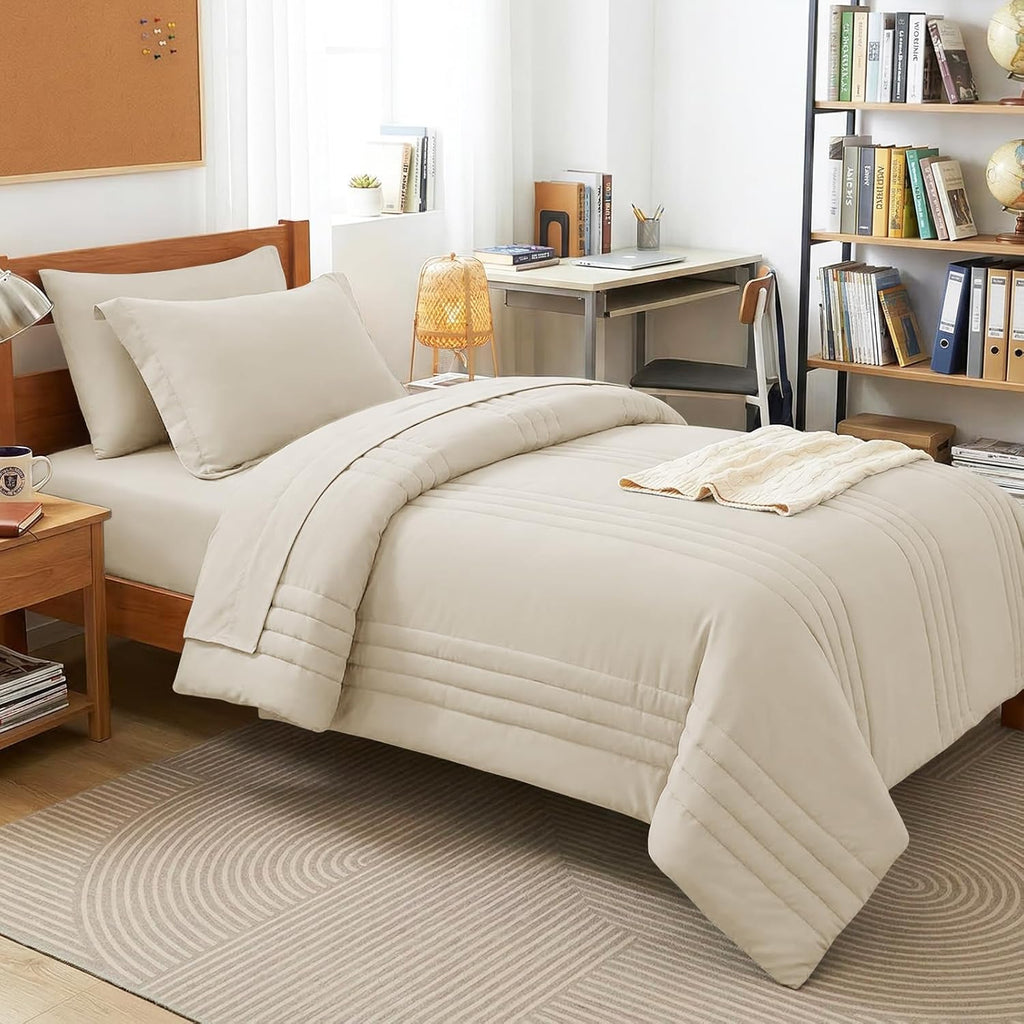 Beige Queen Comforter Set 7 Piece