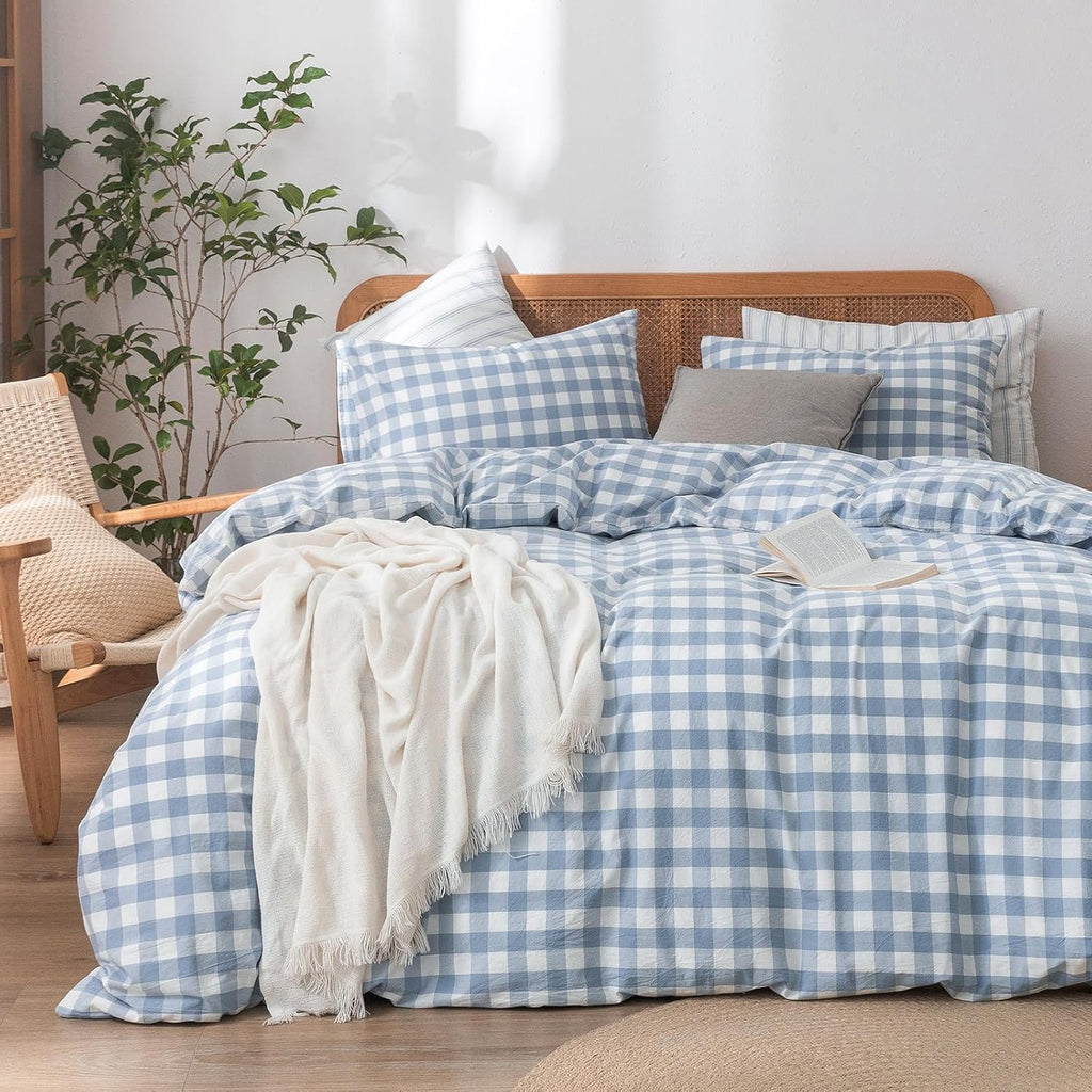 Cornflower Blue Cotton Duvet Cover Set