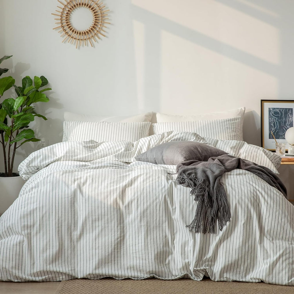 Cotton Striped Duvet Cover Set
