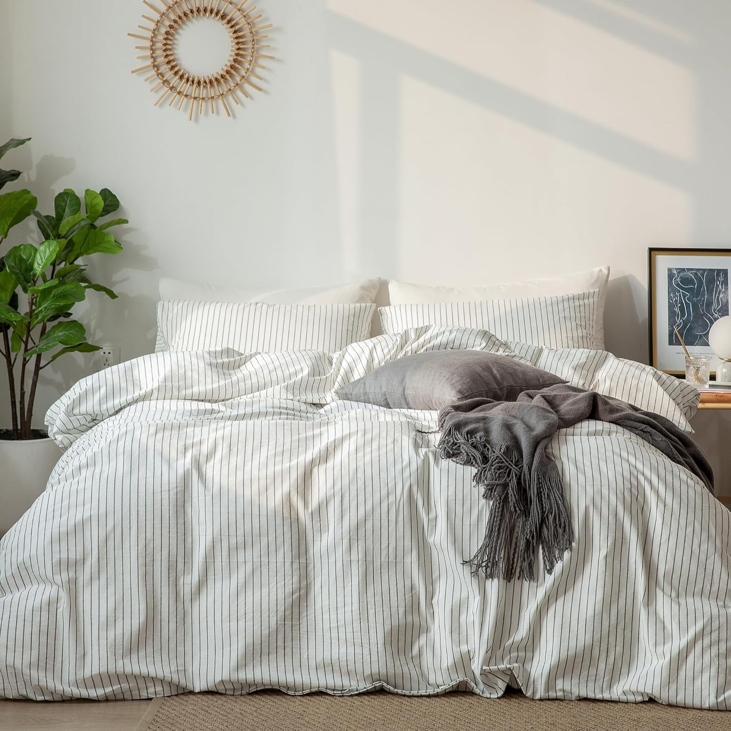 Cotton Striped Duvet Cover Set