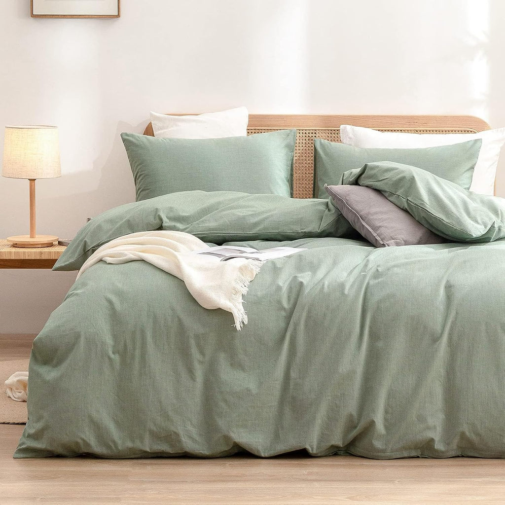 Cornflower Blue Cotton Duvet Cover Set