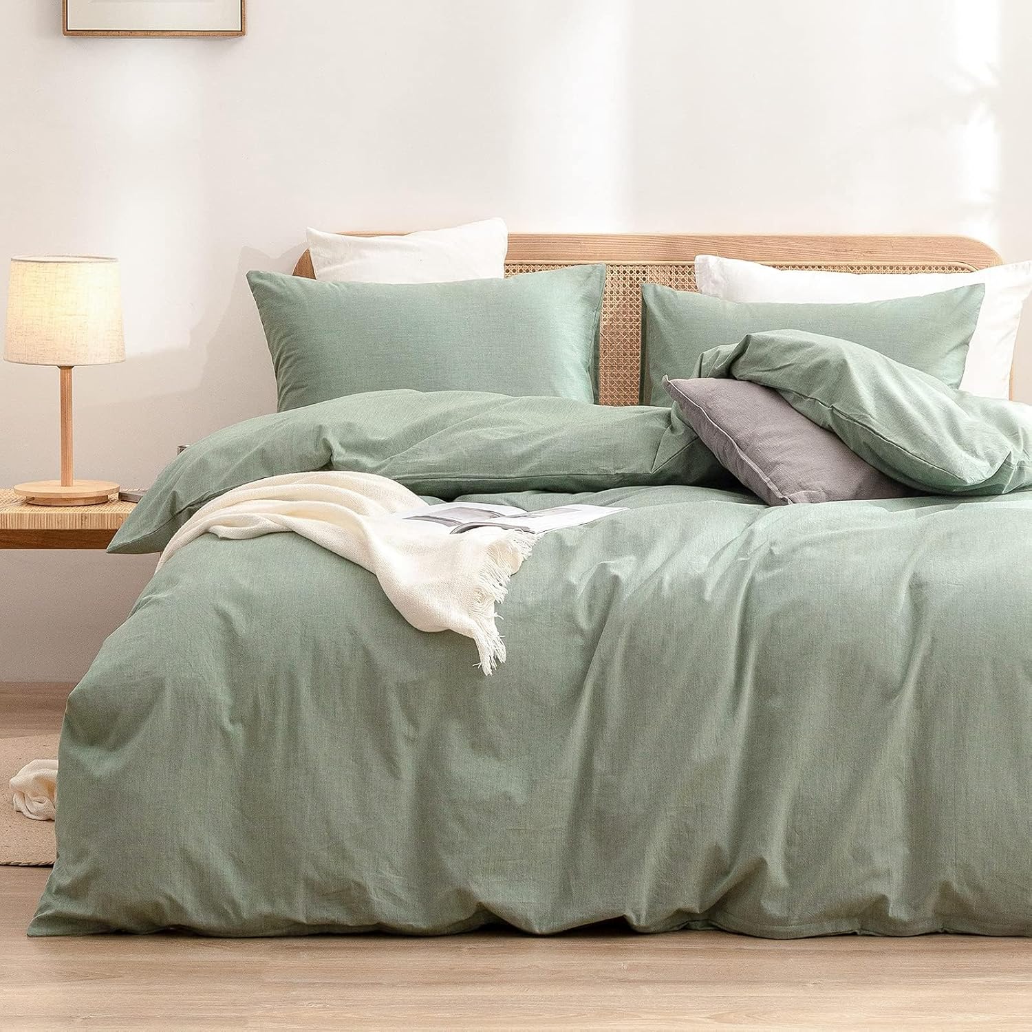 Cornflower Blue Cotton Duvet Cover Set