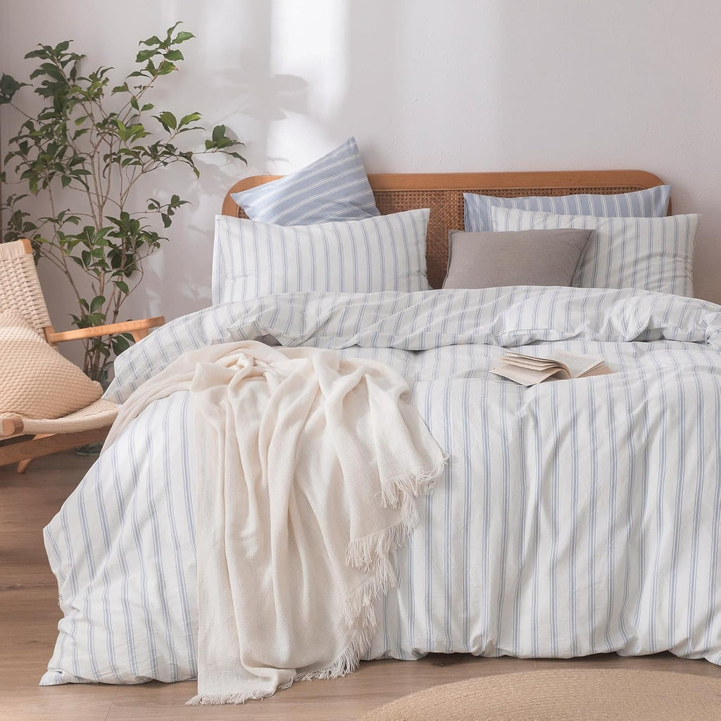 Cornflower Blue Cotton Duvet Cover Set