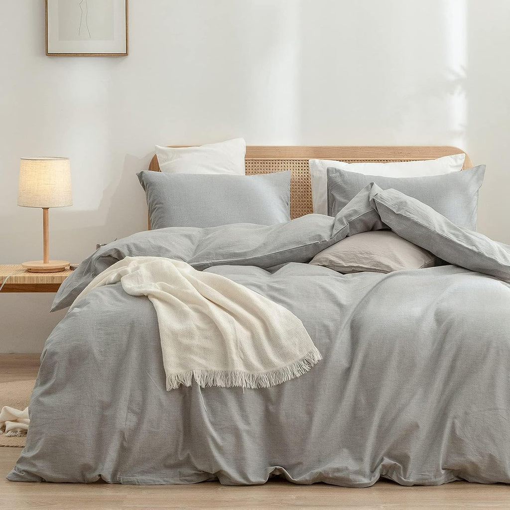 Cornflower Blue Cotton Duvet Cover Set