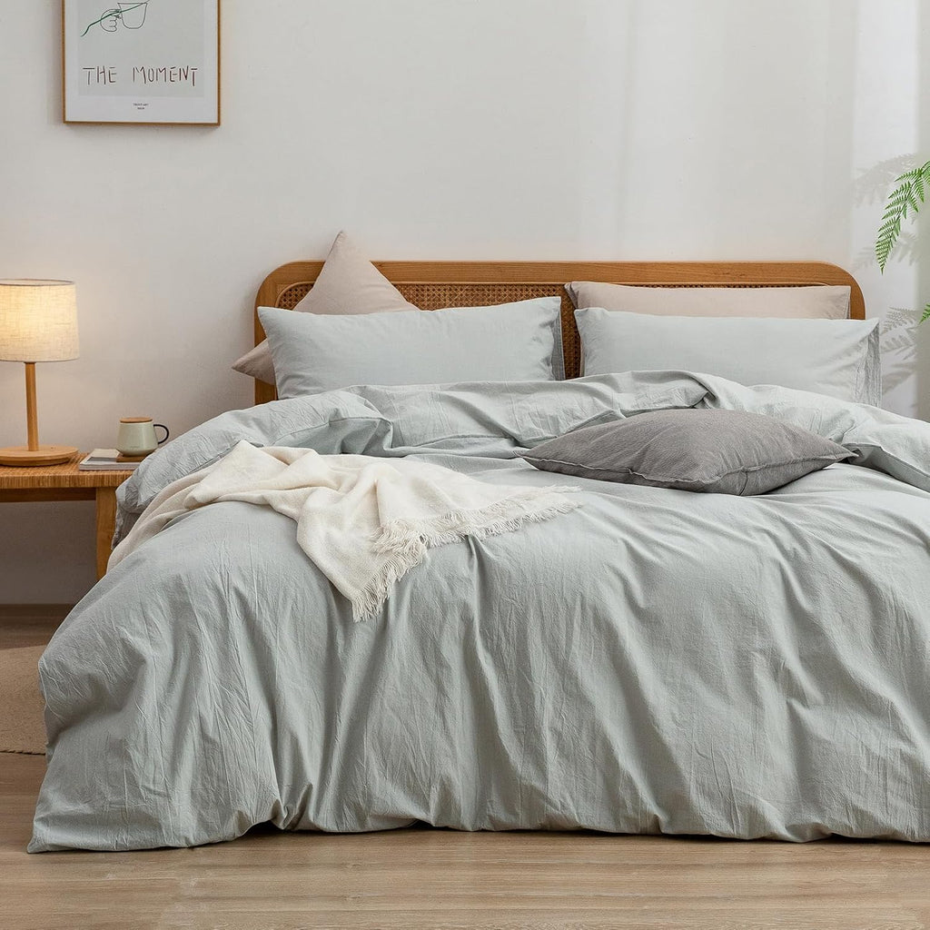 Cornflower Blue Cotton Duvet Cover Set