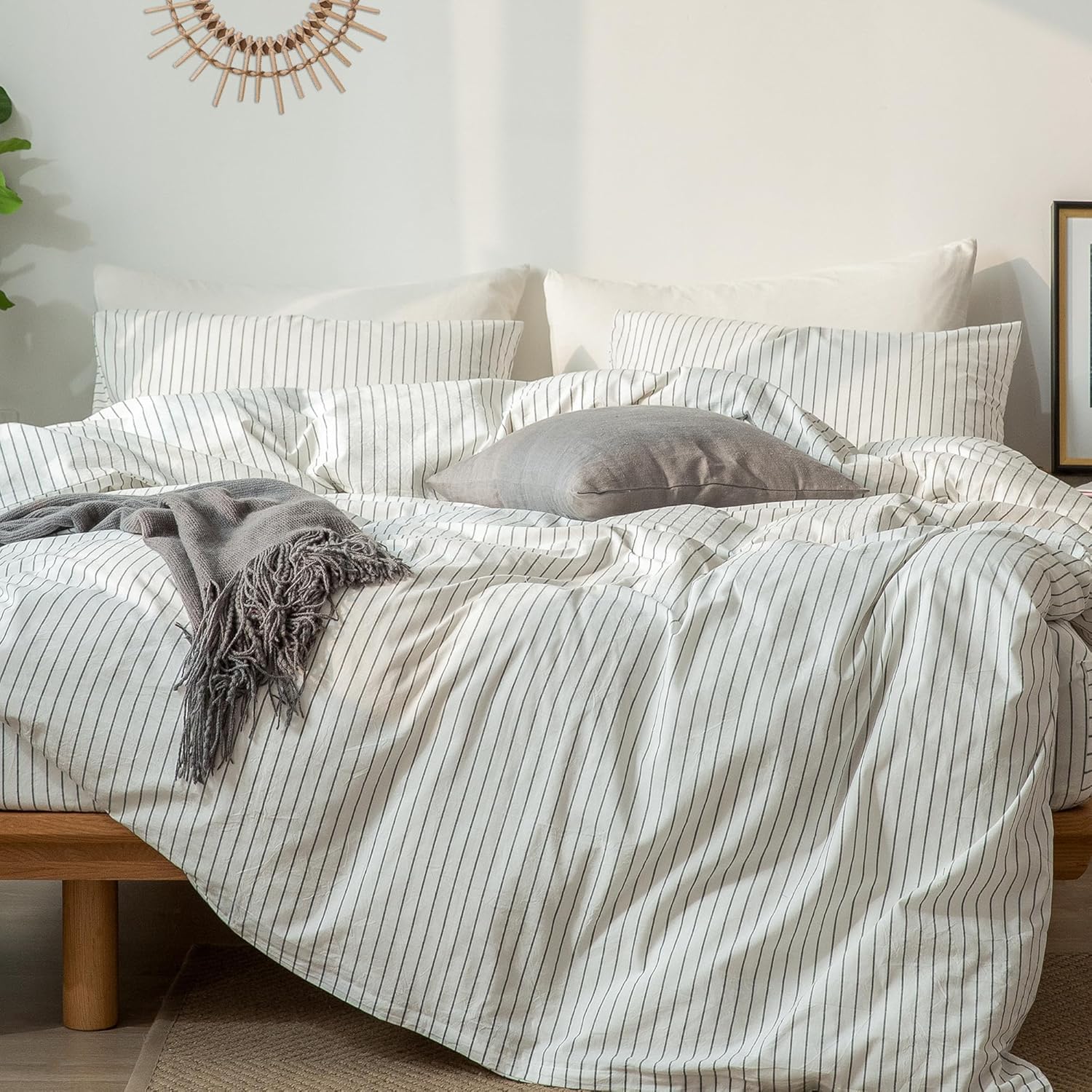 Cotton Striped Duvet Cover Set