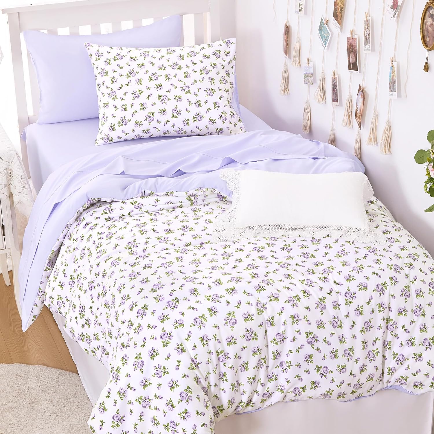 Blue Floral Comforter Set Full