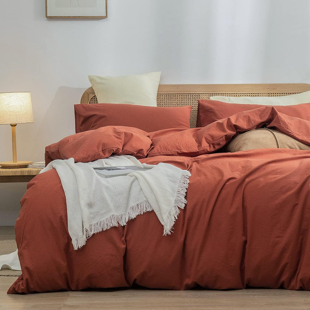 Cornflower Blue Cotton Duvet Cover Set