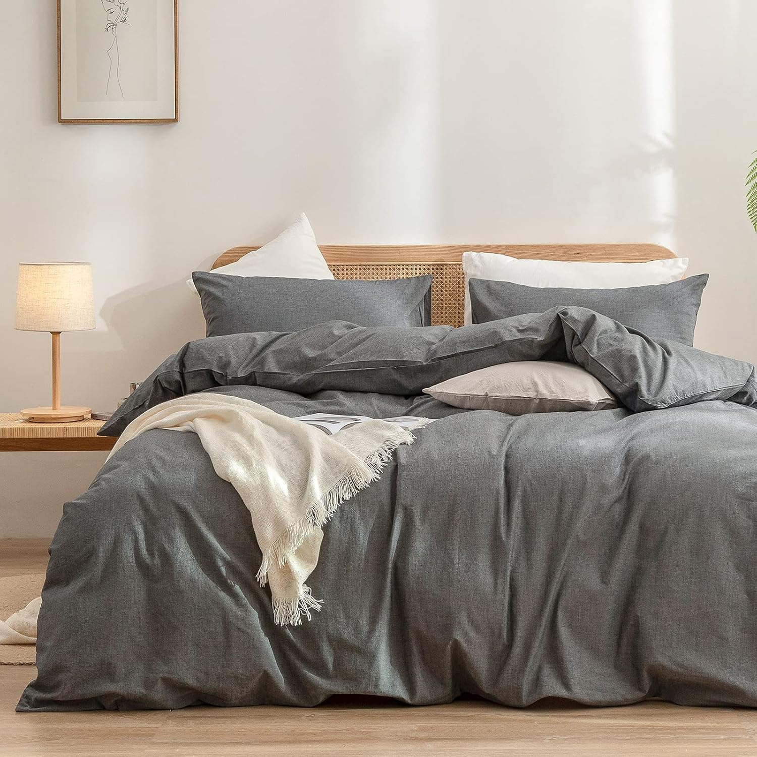 Cornflower Blue Cotton Duvet Cover Set