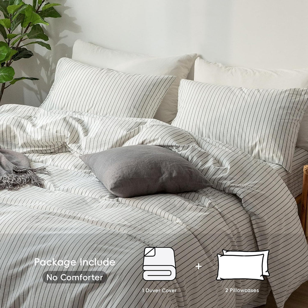 Cotton Striped Duvet Cover Set