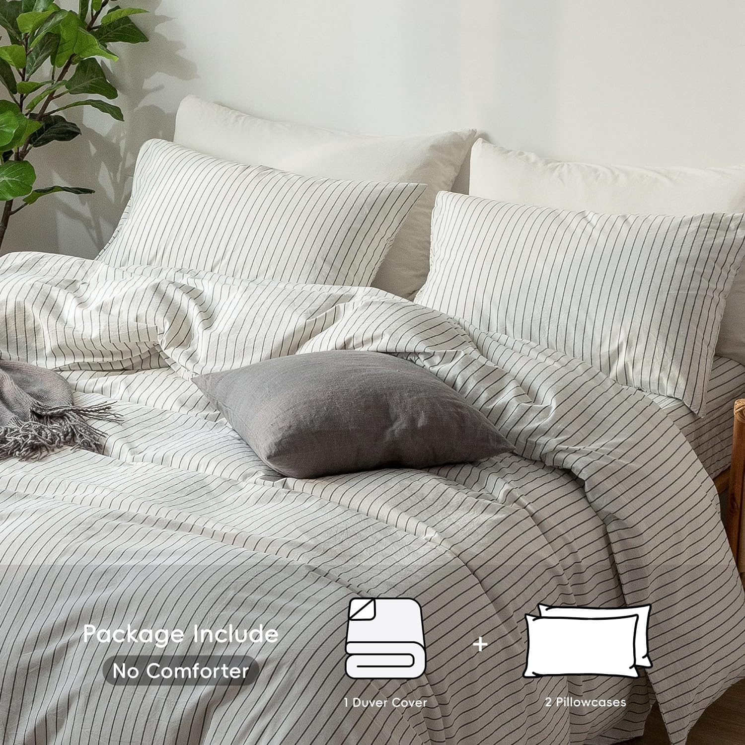 Cotton Striped Duvet Cover Set
