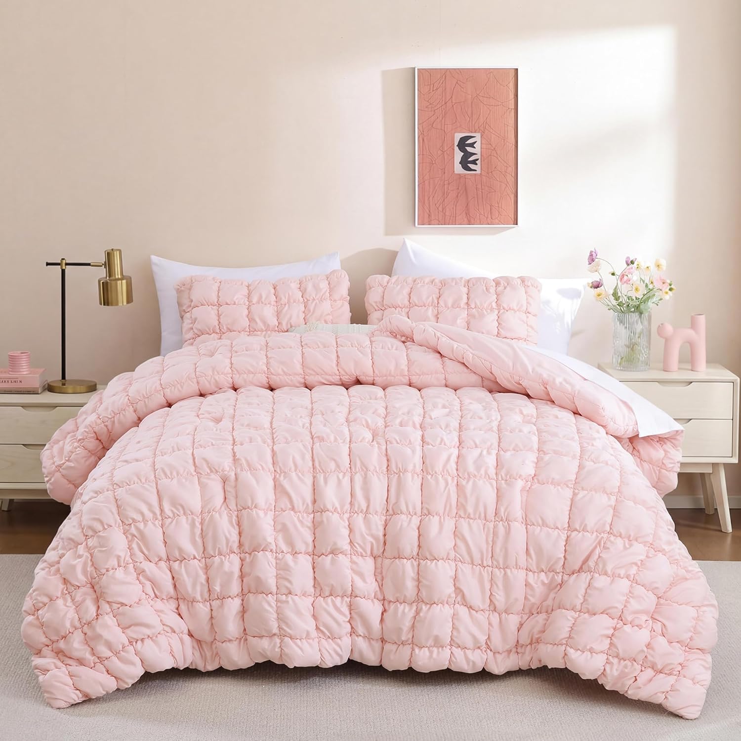 Blush Pink Queen Comforter Set