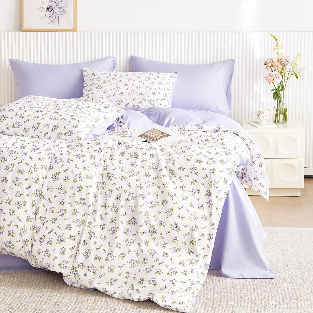 Blue Floral Comforter Set Full