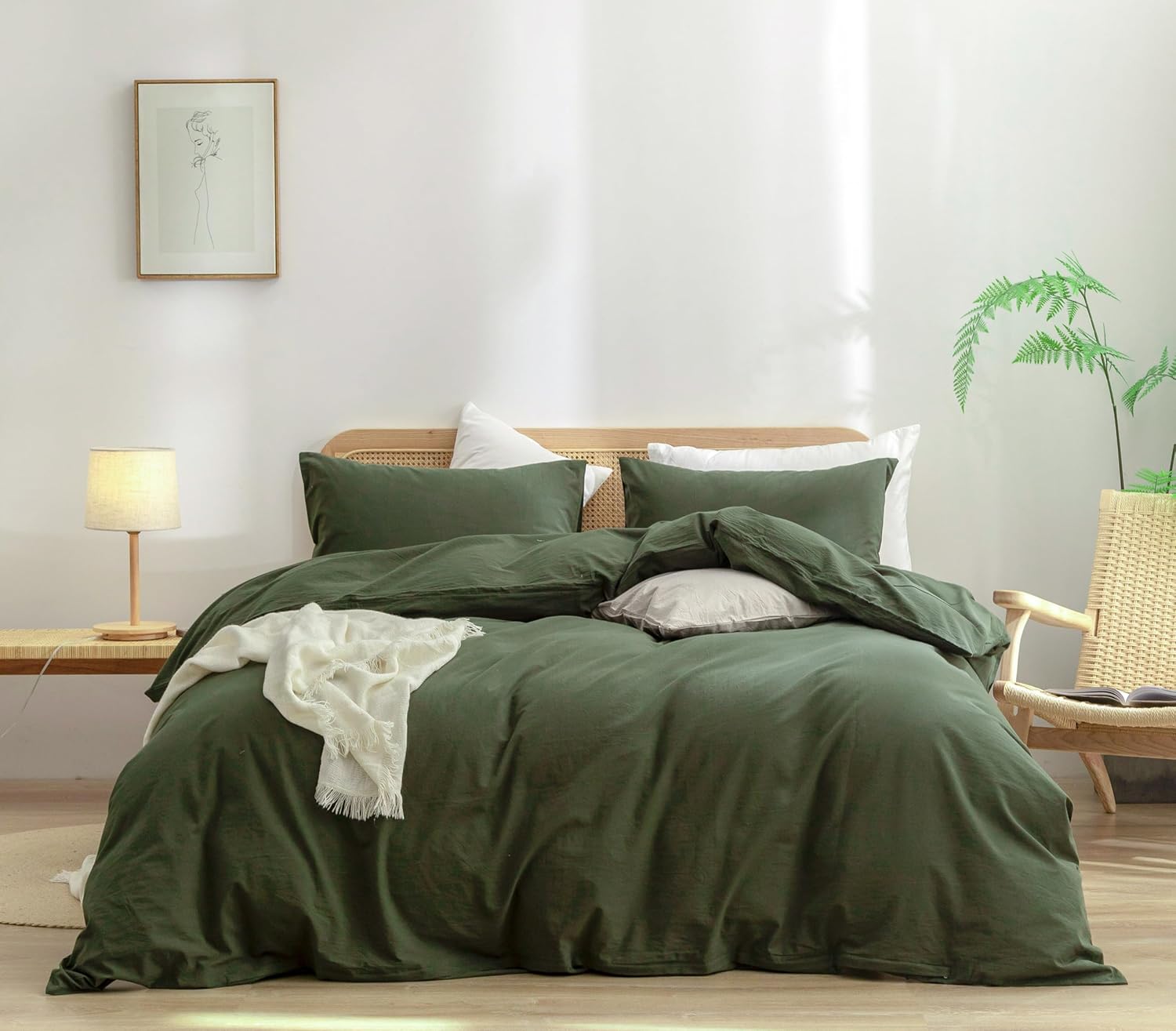 Cornflower Blue Cotton Duvet Cover Set