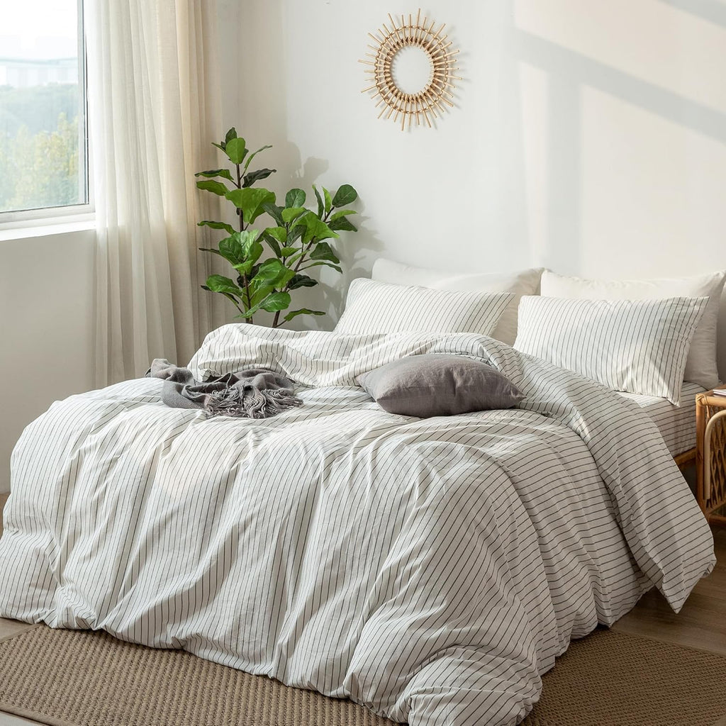 Cotton Striped Duvet Cover Set