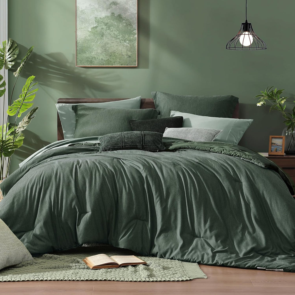 Olive Green Queen Comforter Set